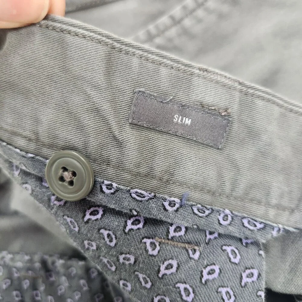 Bonobos Grey Chino Pants Slim Trousers Career Business Casual Men's 36x30